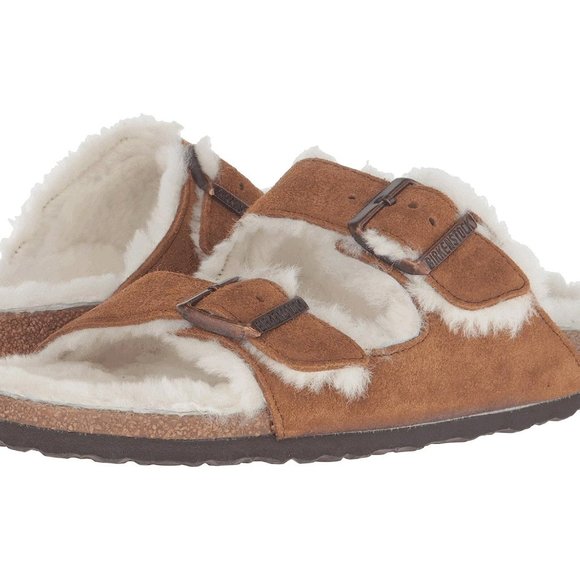 Birkenstock $160 Arizona Fur Mink Sz 42 Narrow US W 11 NIB!
